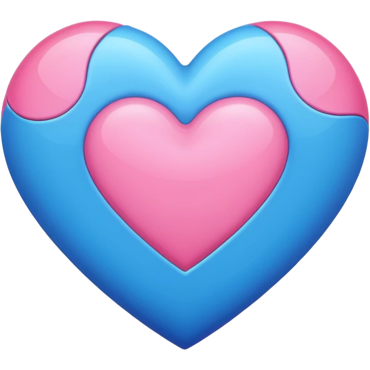 Emoji de coração azul e rosa emoji