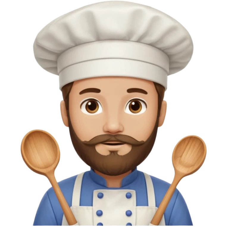 Pastry chef whith long brown hair and beard emoji