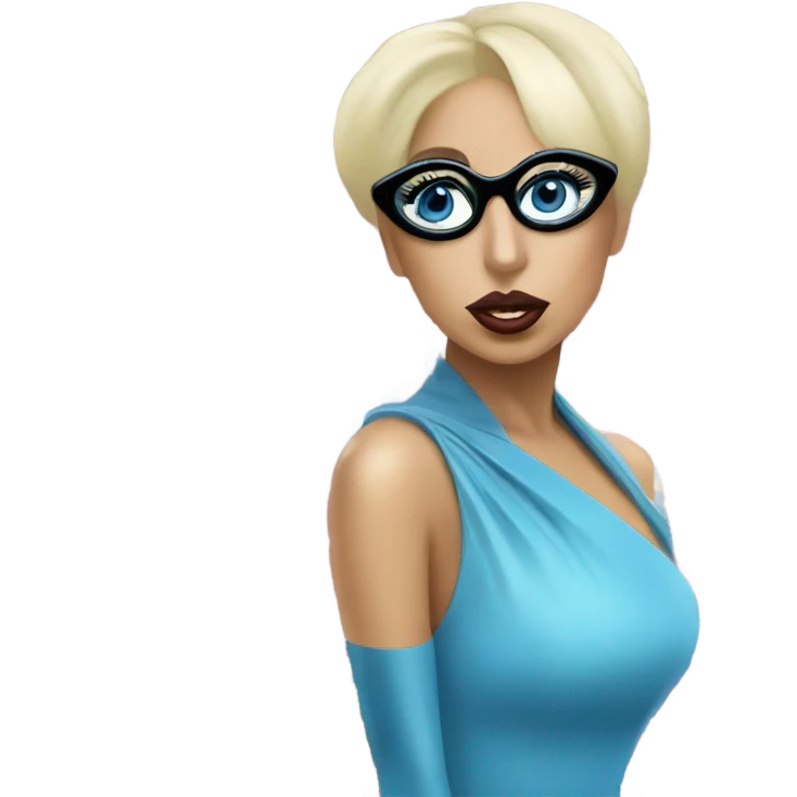 Lady gaga glasses updo blu eyes  emoji