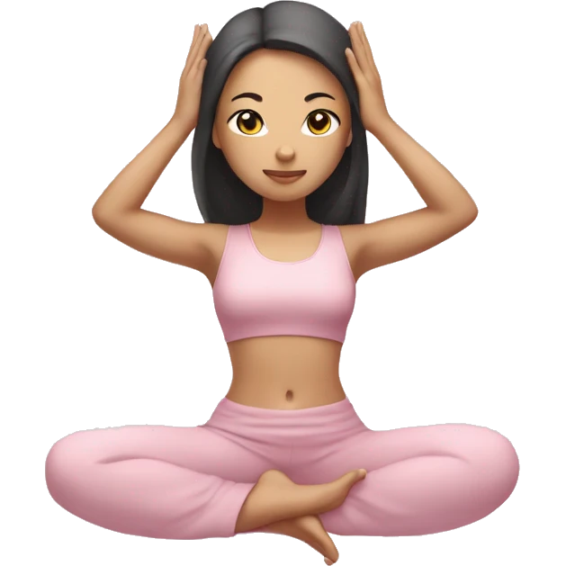 asian yoga girl light pink clothes  emoji
