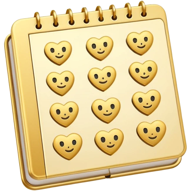 modern elegant planner with checkmarks emoji, 3D style, #ca816d or #faf1eb and gold, clean design emoji