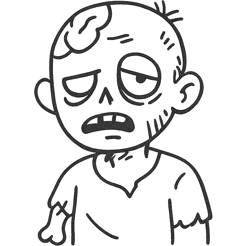 zombie icon, hand drawn style emoji