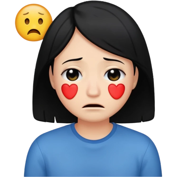I’m so lonely with black hair emoji emoji