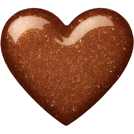 One Brown glitter heart emoji