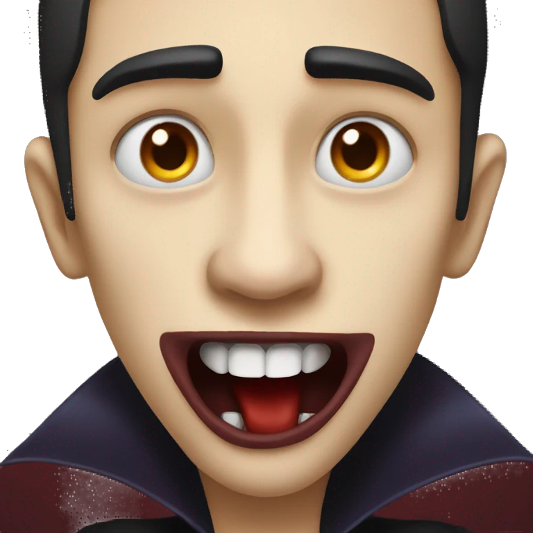 a vampire biting lips emoji