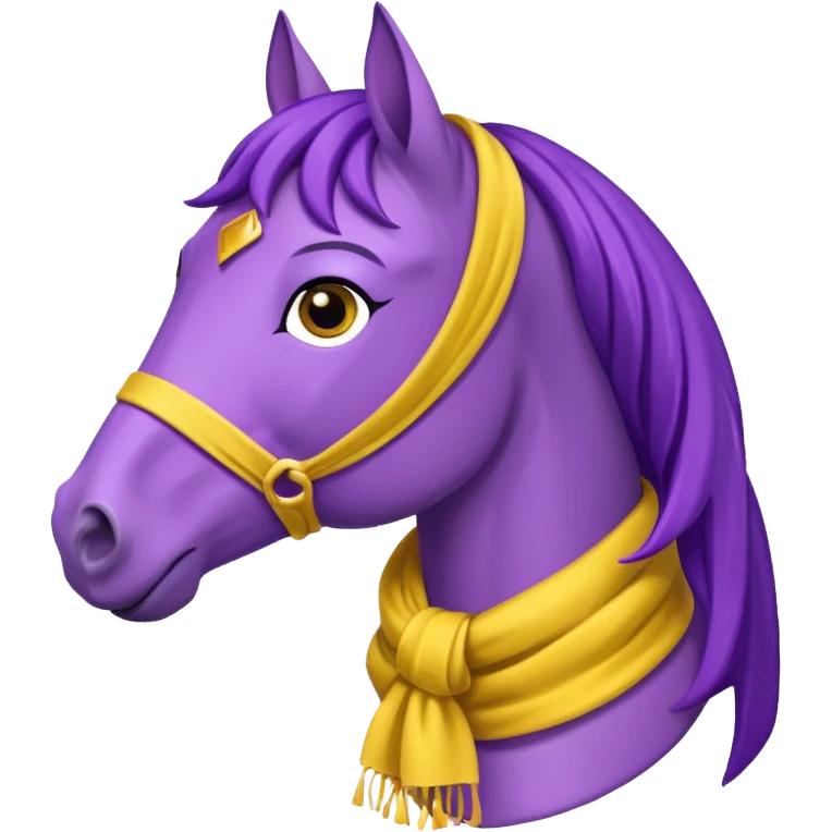 Purple horse wearing yellow scarf
 emoji