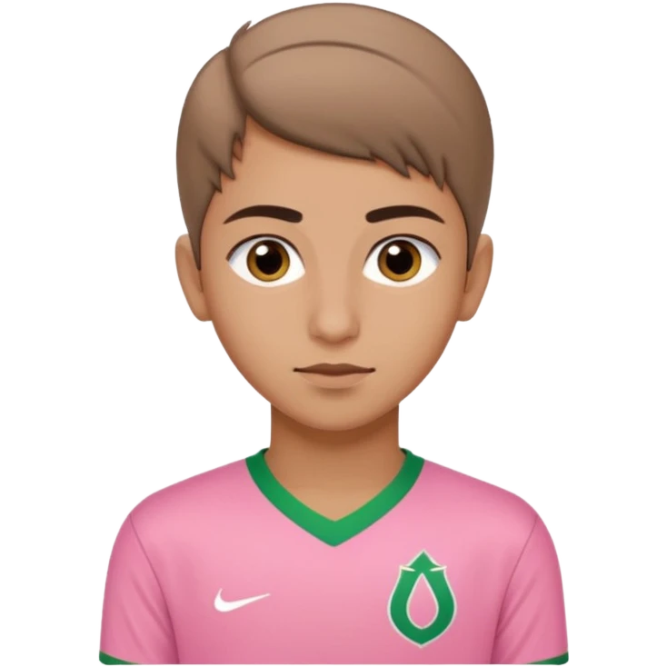 Adolecent arabe avec coupe plaquer sur le coté maillot de lalgerie rose emoji