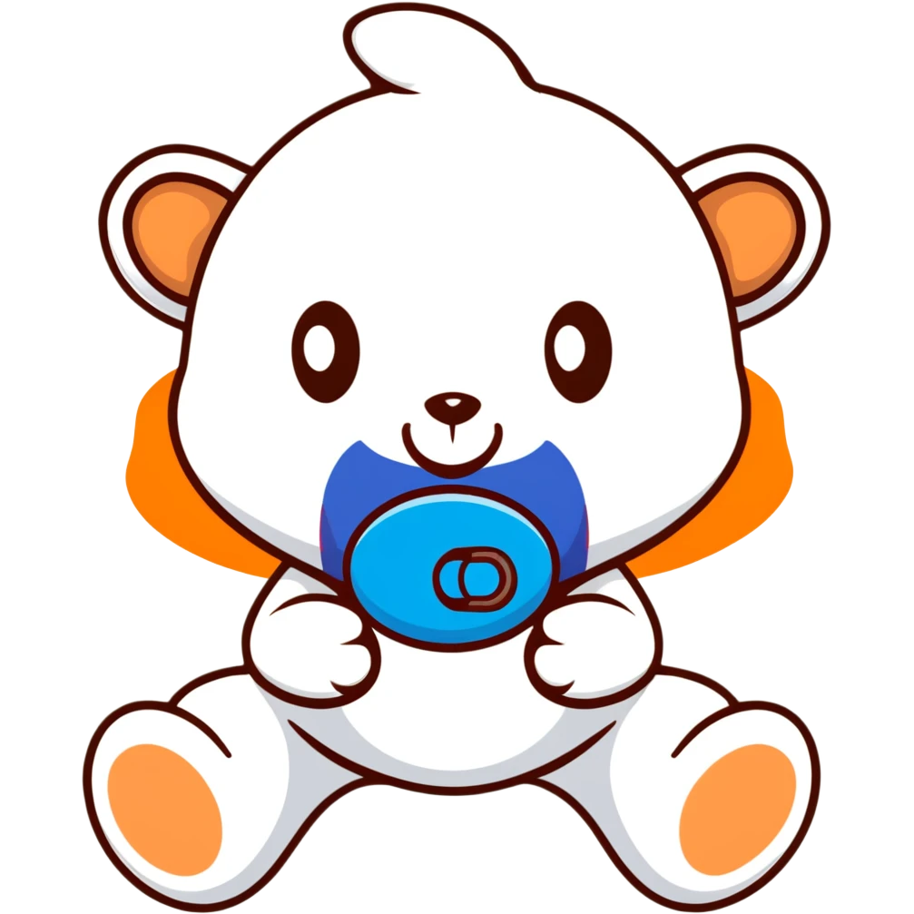 blue pacifier celebrating with flags emoji