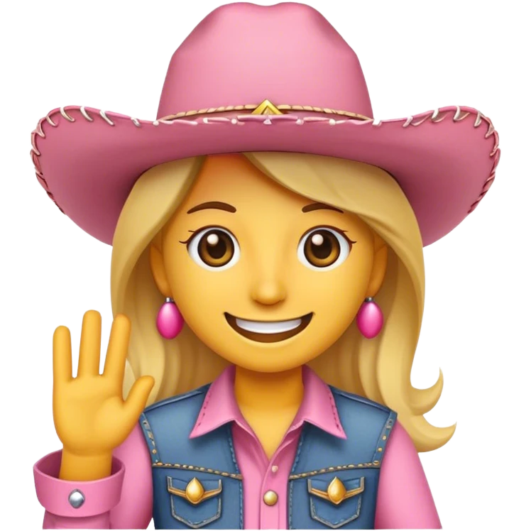 crea un emoji vaquero rosa emoji
