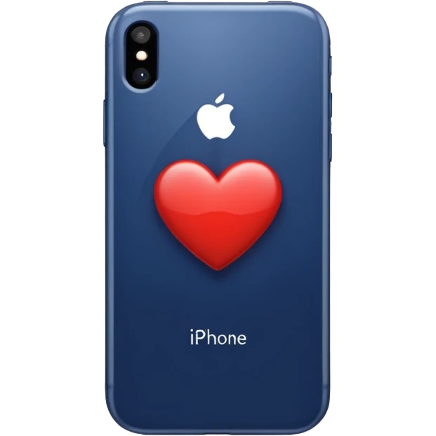 Navy blue iphone heart emoji