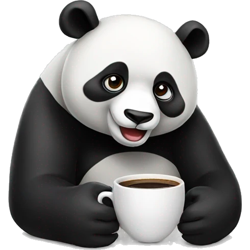 Panda drinking a coffee emoji