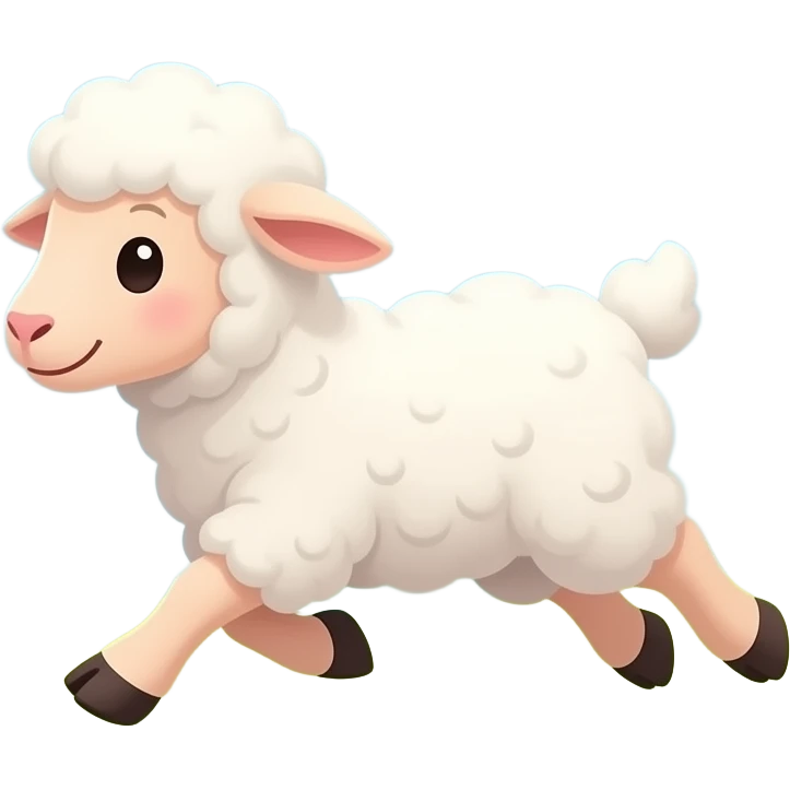 The cartoon lamb running emoji