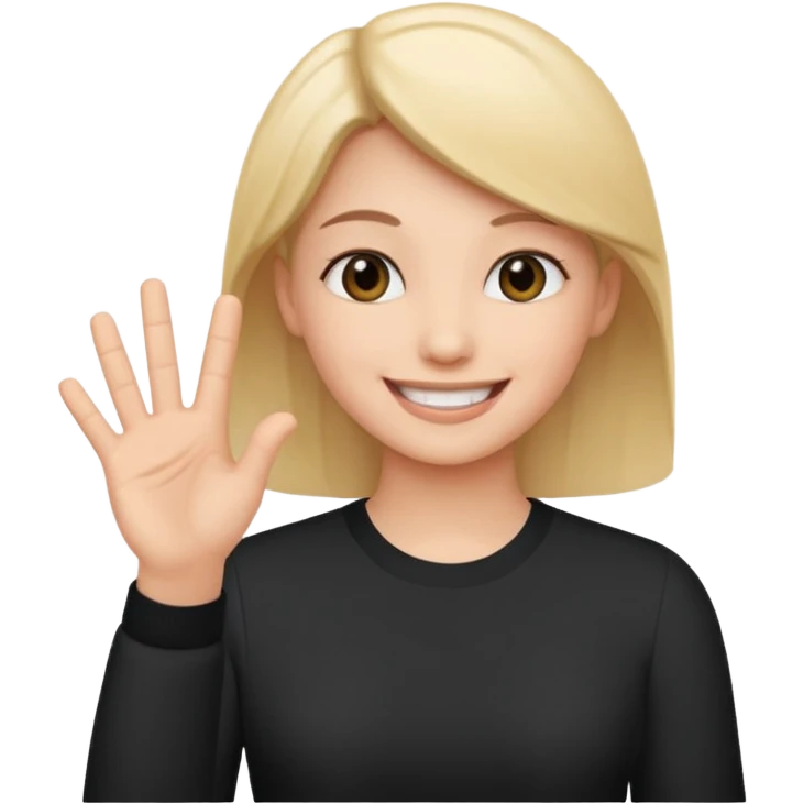 Smile emoji with sign language emoji