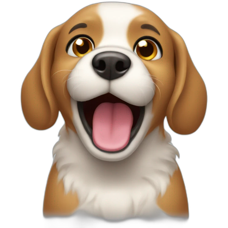 Little Cute dog singing emoji
