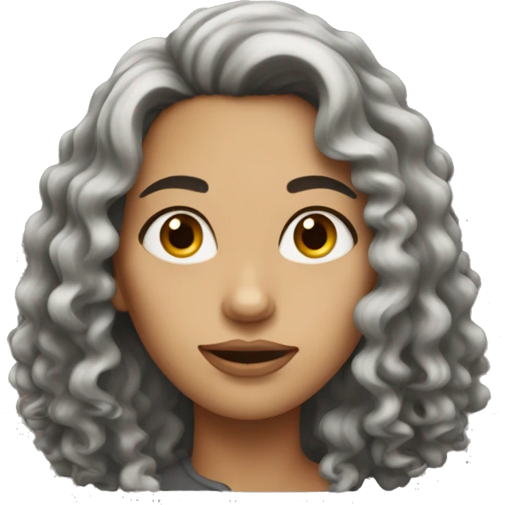woman with long dark hair curly emoji