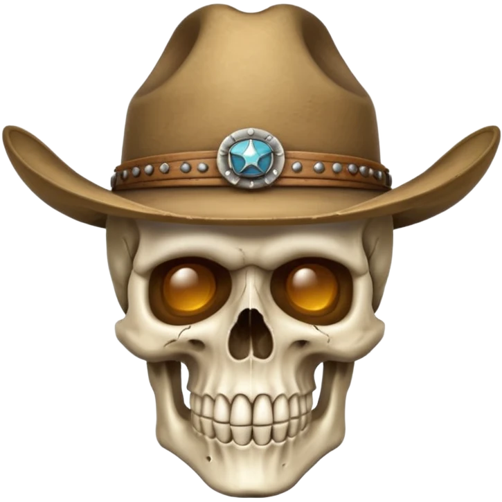 A skull with a cowboy hat emoji
