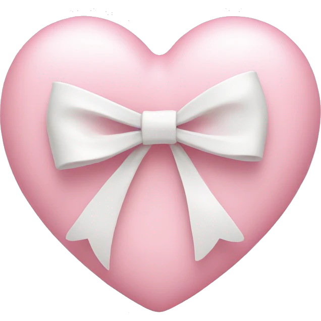 Pastel pink heart with white bow emoji