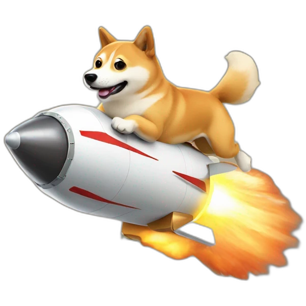 doge in a rocket flying emoji