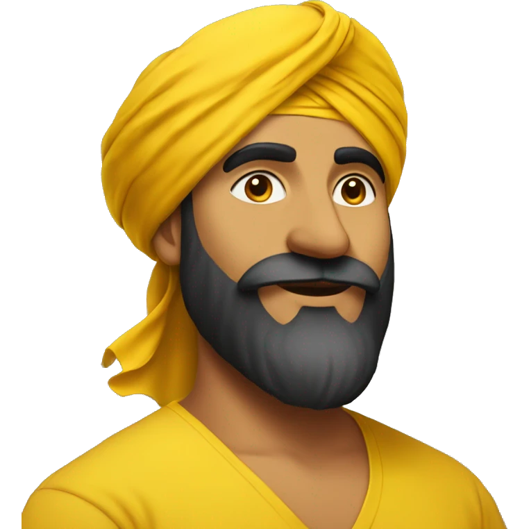 Punjabi guy in yellow turban, with beard  emoji