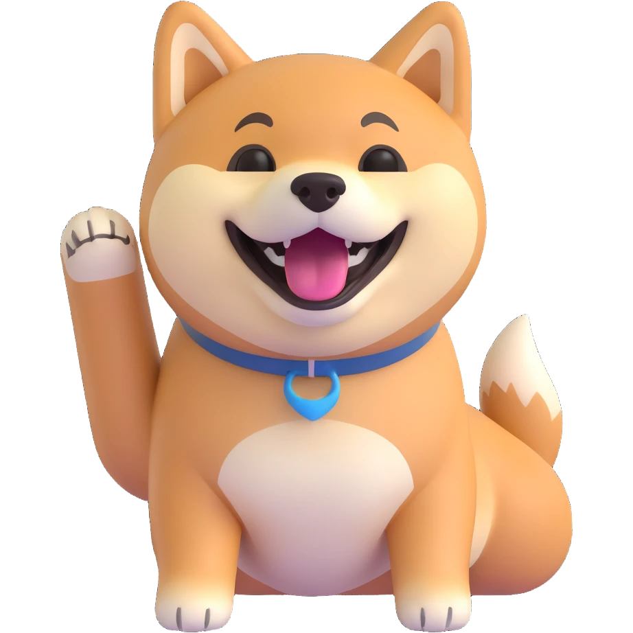 shiba inu, laughing emoji