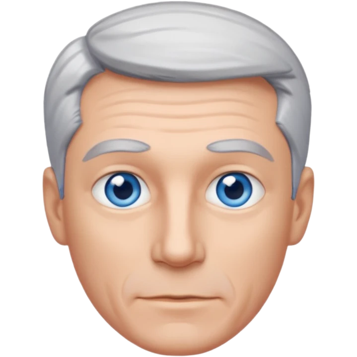 Avatar pic male gray hair blue eyes clean shaven emoji