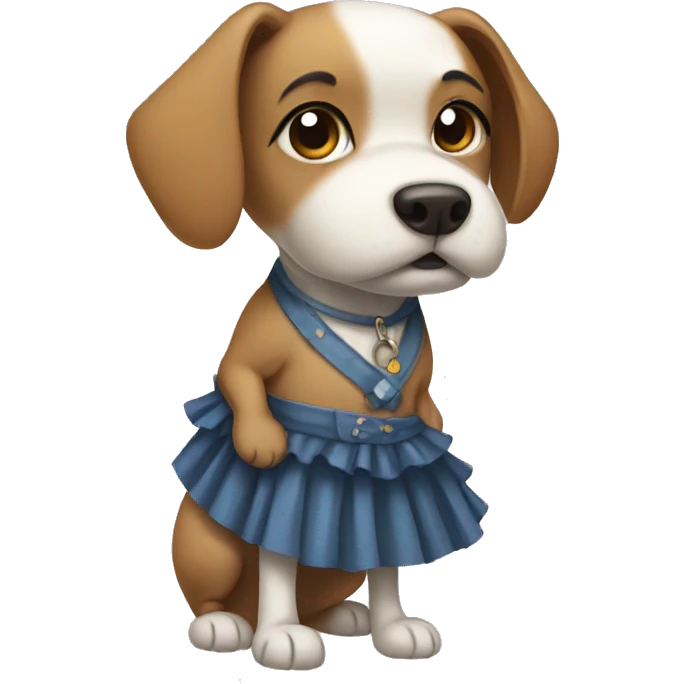 dog with a skirt emoji