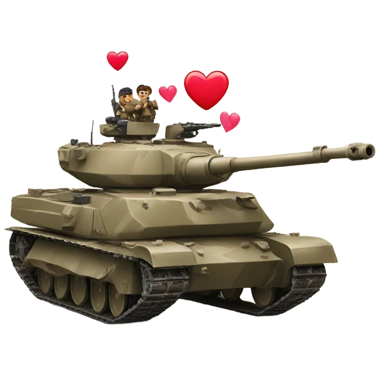 Tank shooting hearts emoji