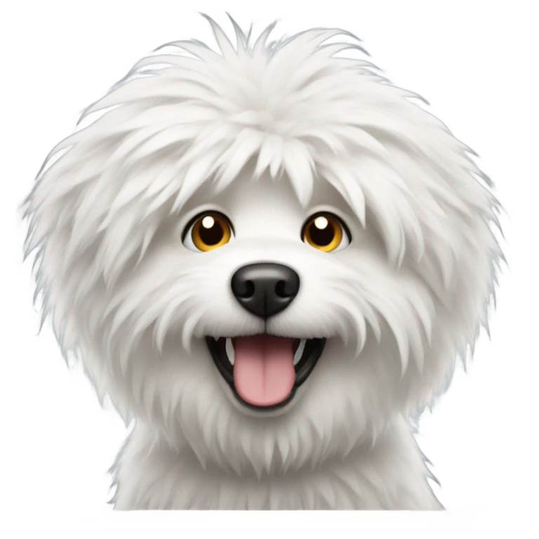Mad white fluffy dog emoji