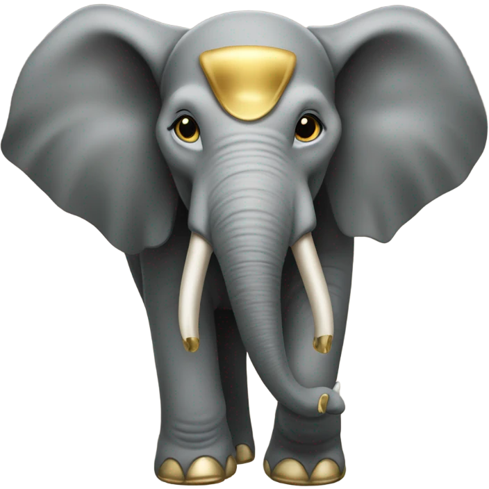 Elephant with gold teeth in mouth  emoji