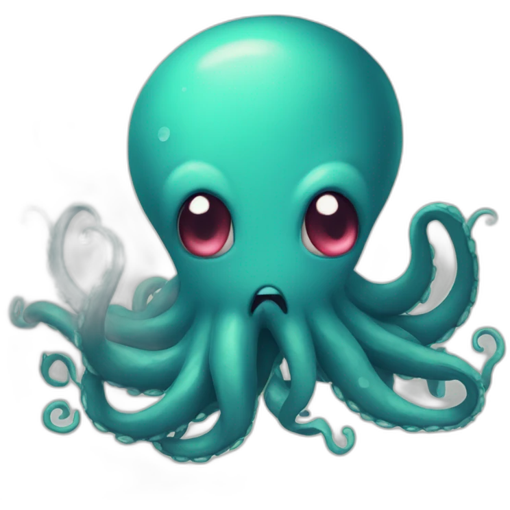 cute kraken cute face having a heart attack emoji