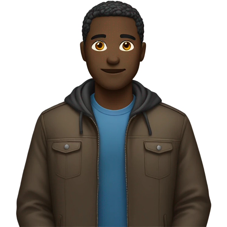 dark-skinned male 👀 in jacket emoji
