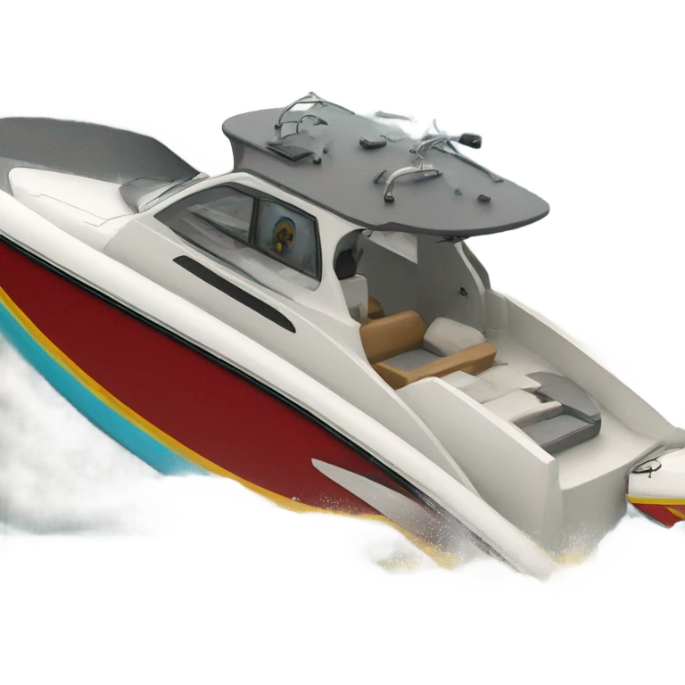 Wake surf boat exploding emoji