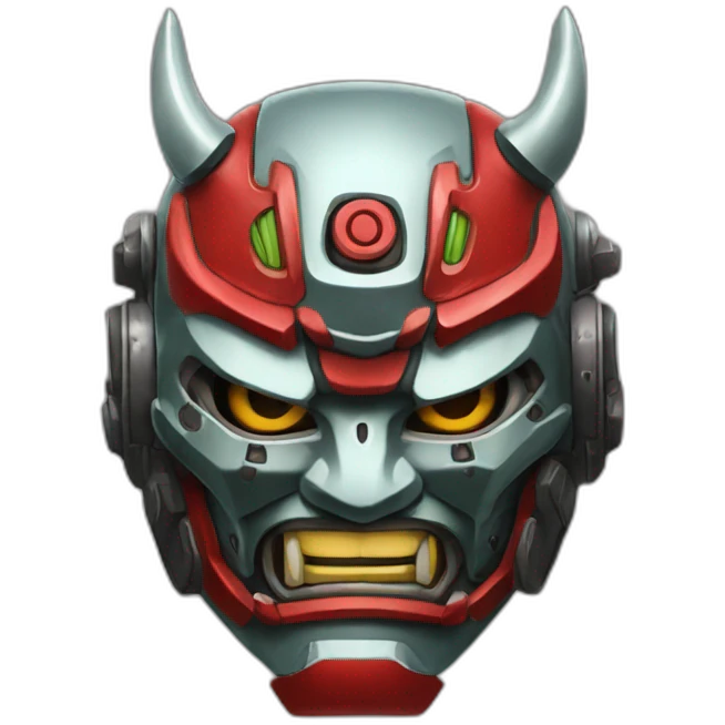 mecha japaense oni mask emoji