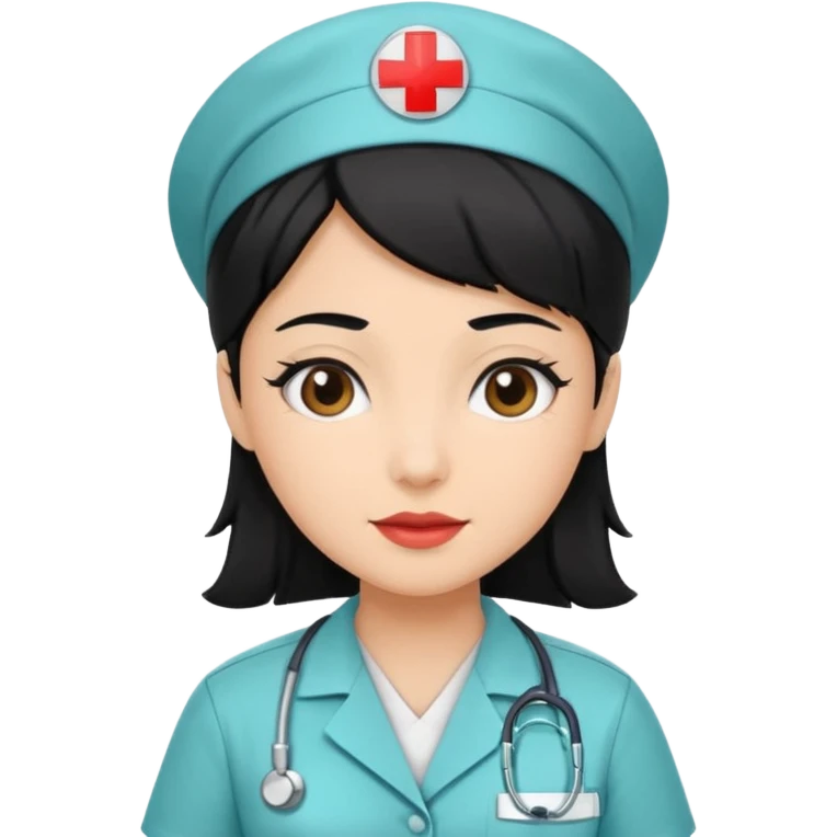 Nurse black hair emoji