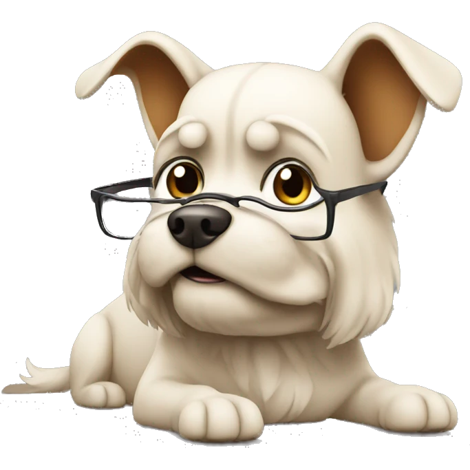Dog studying emoji