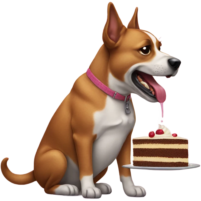 Dog eating cake emoji