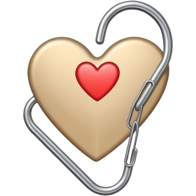 beige paper clip with a heart on it emoji
