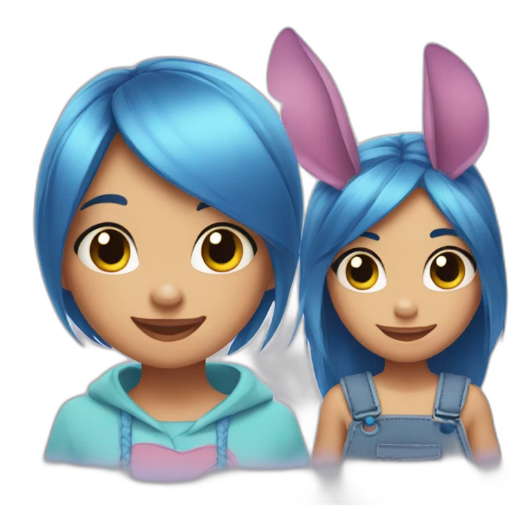Une fille et stitch emoji