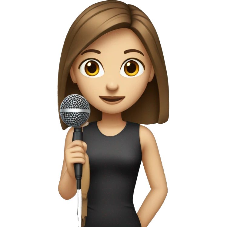 girl-with-brown-straight-hair-brown-eyes-holding microphone emoji