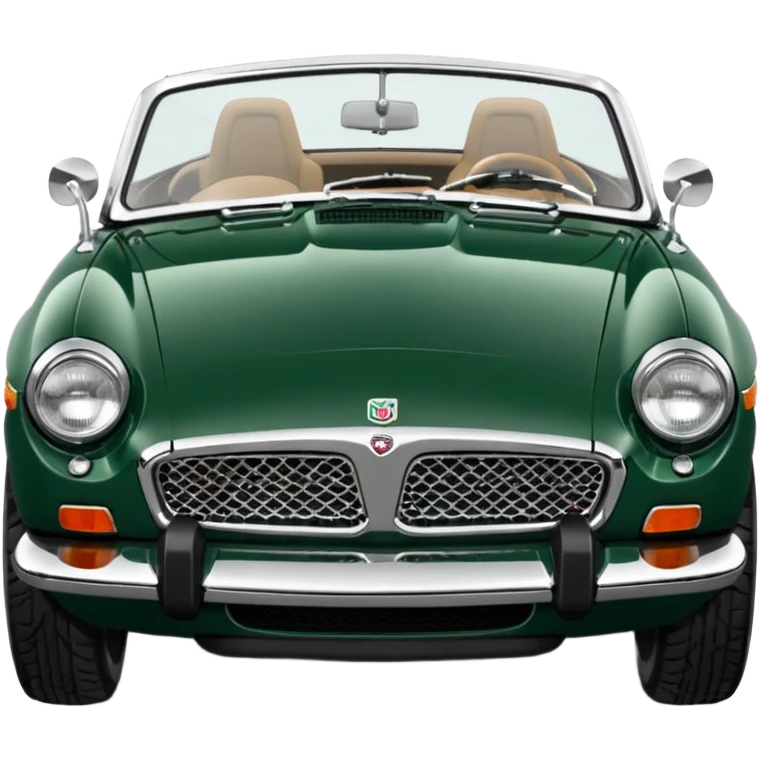 1977 British racing green Mgb roadster chrome bumper wire wheels emoji