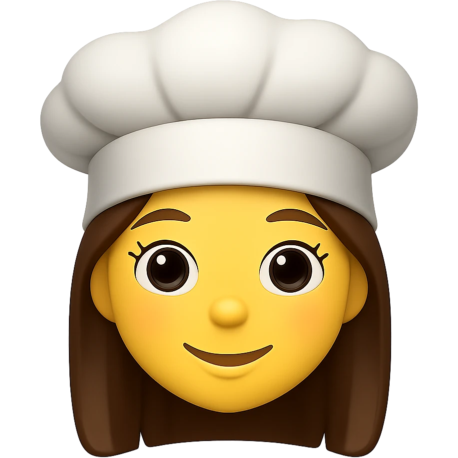 girly emoji with chef hat, remove background emoji