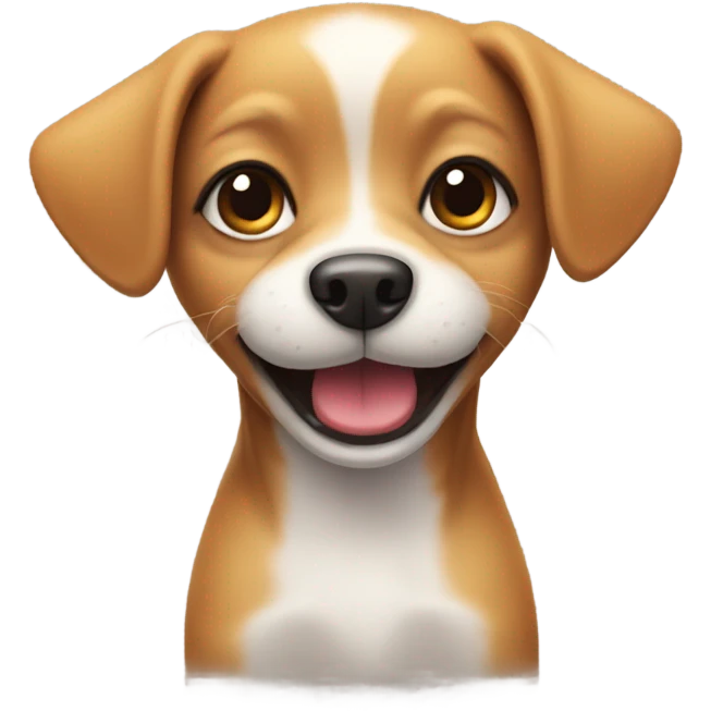 Small dog with mischievous smirk emoji