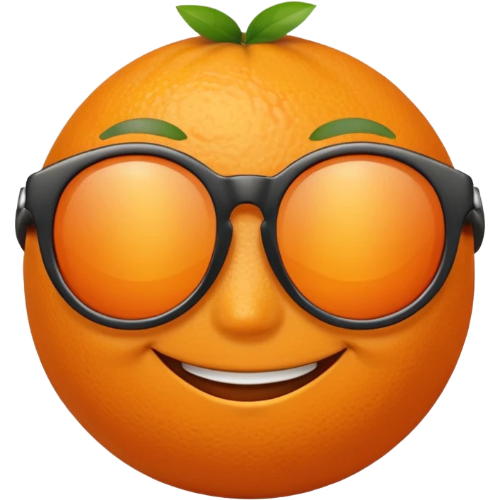 Orange with smile face with sun glasses emoji