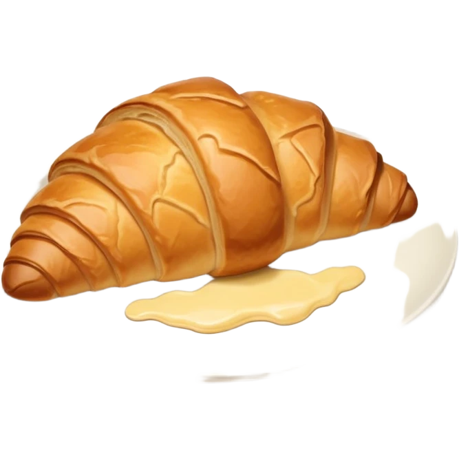 Croissant on the white plate emoji