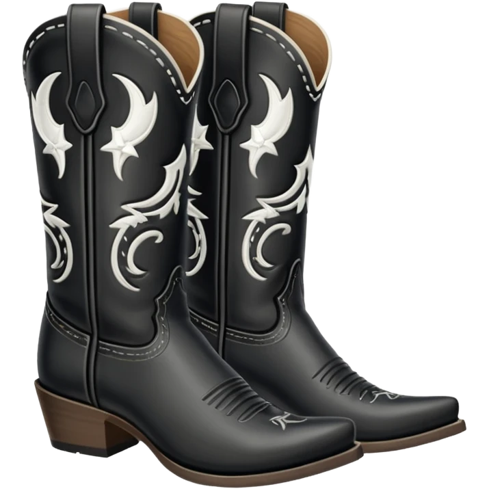 black cowboy boot with white detail emoji