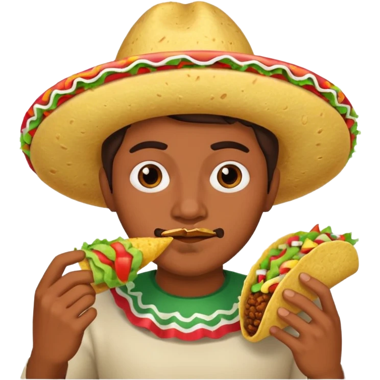 Mexican eating taco emoji