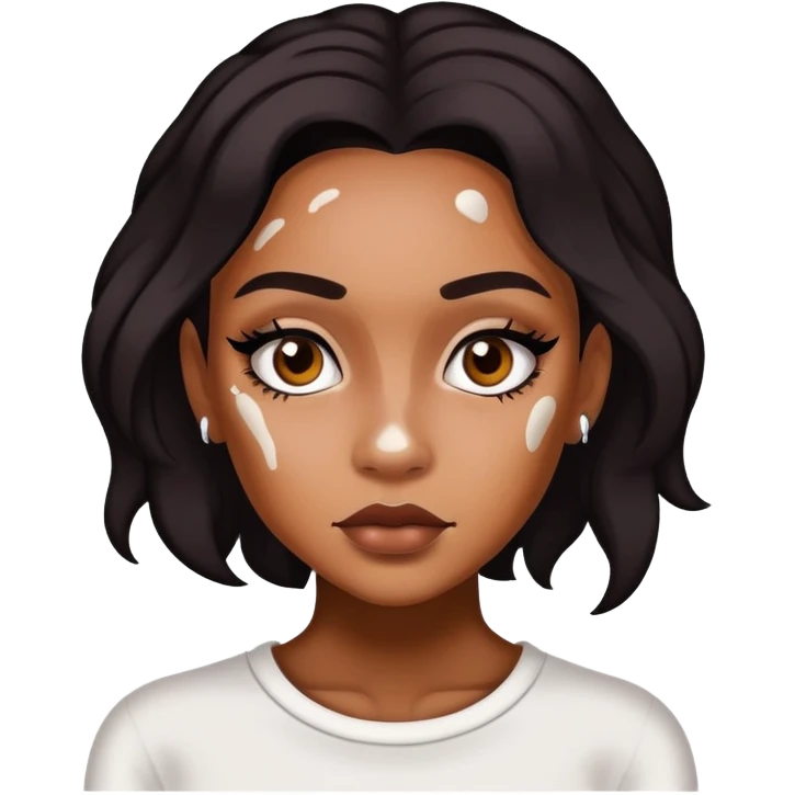 Baddie Vitiligo girl emoji