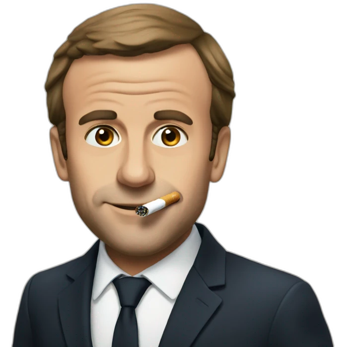 Macron avec une cigarette emoji
