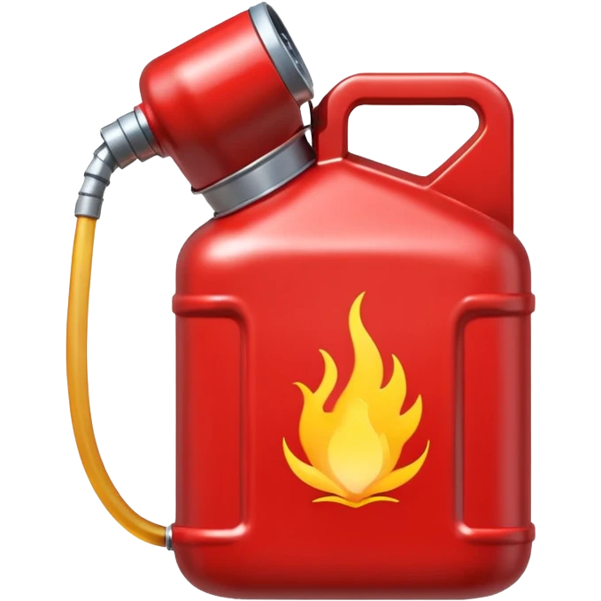 simple red gasoline canister plain pouring drops of diesel no fire emoji