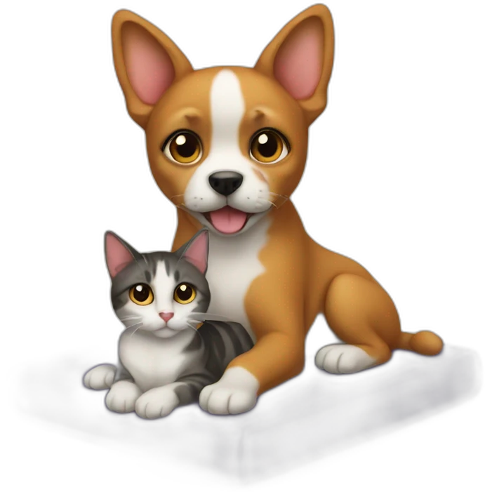 Dog on a cat emoji
